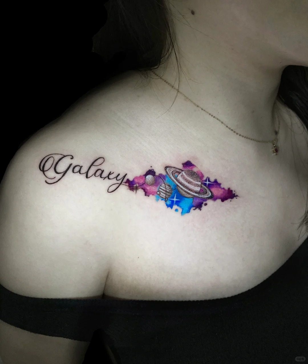 A small galaxy tattoo by Zencat — Colour · Small tattoo