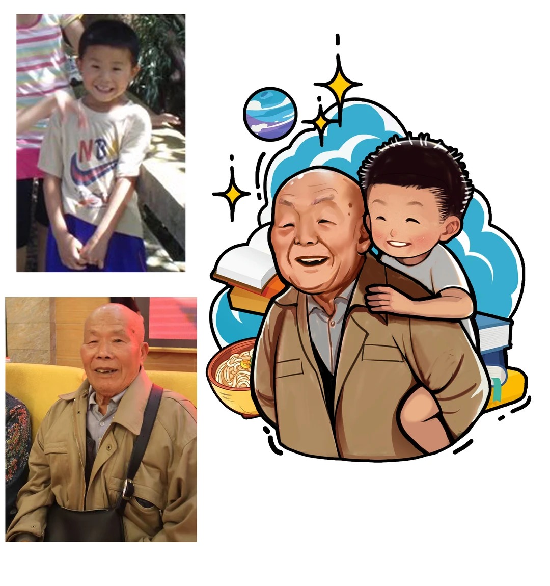 A grandfather remembered tattoo by Zencat — Illustrative portrait · Memorial