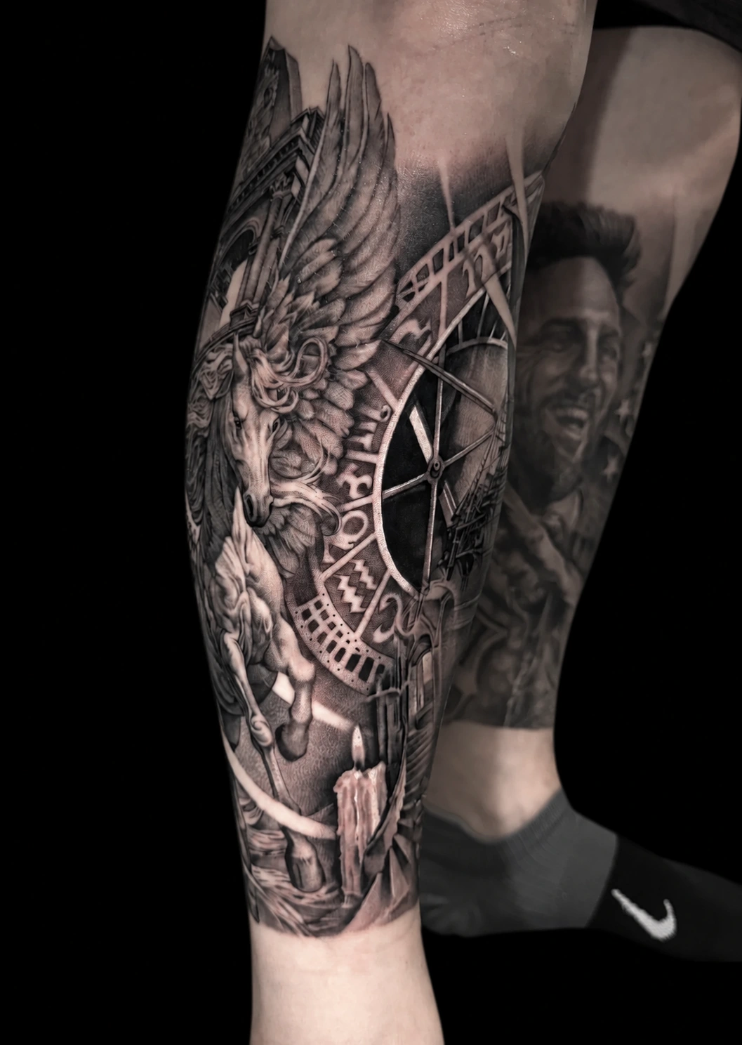 Pegasus & the Colosseum tattoo by Zencat — Mythology · Large-scale composition