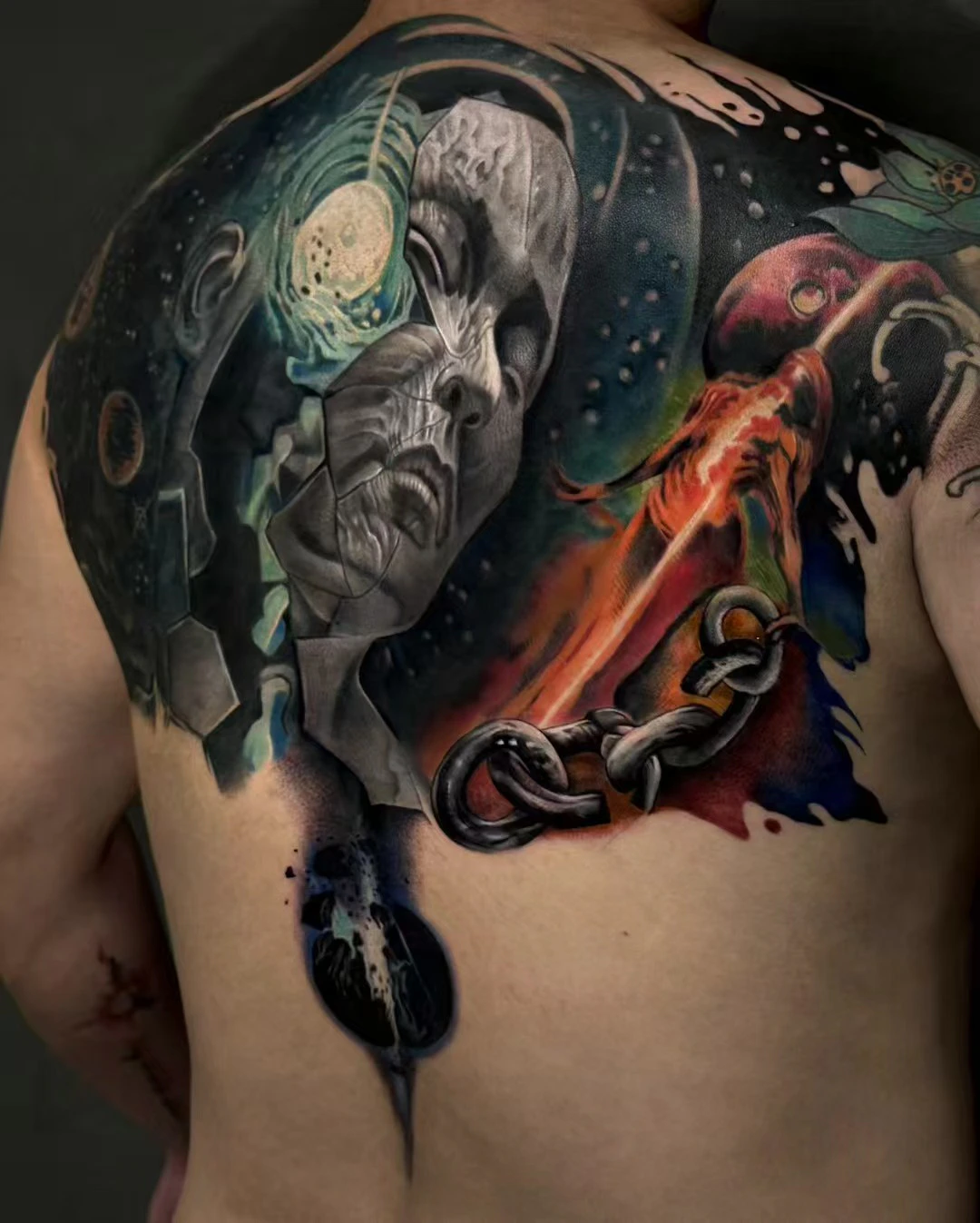 Large Back Cover-Up tattoo by Zencat — Cover-up · Full back · Colour